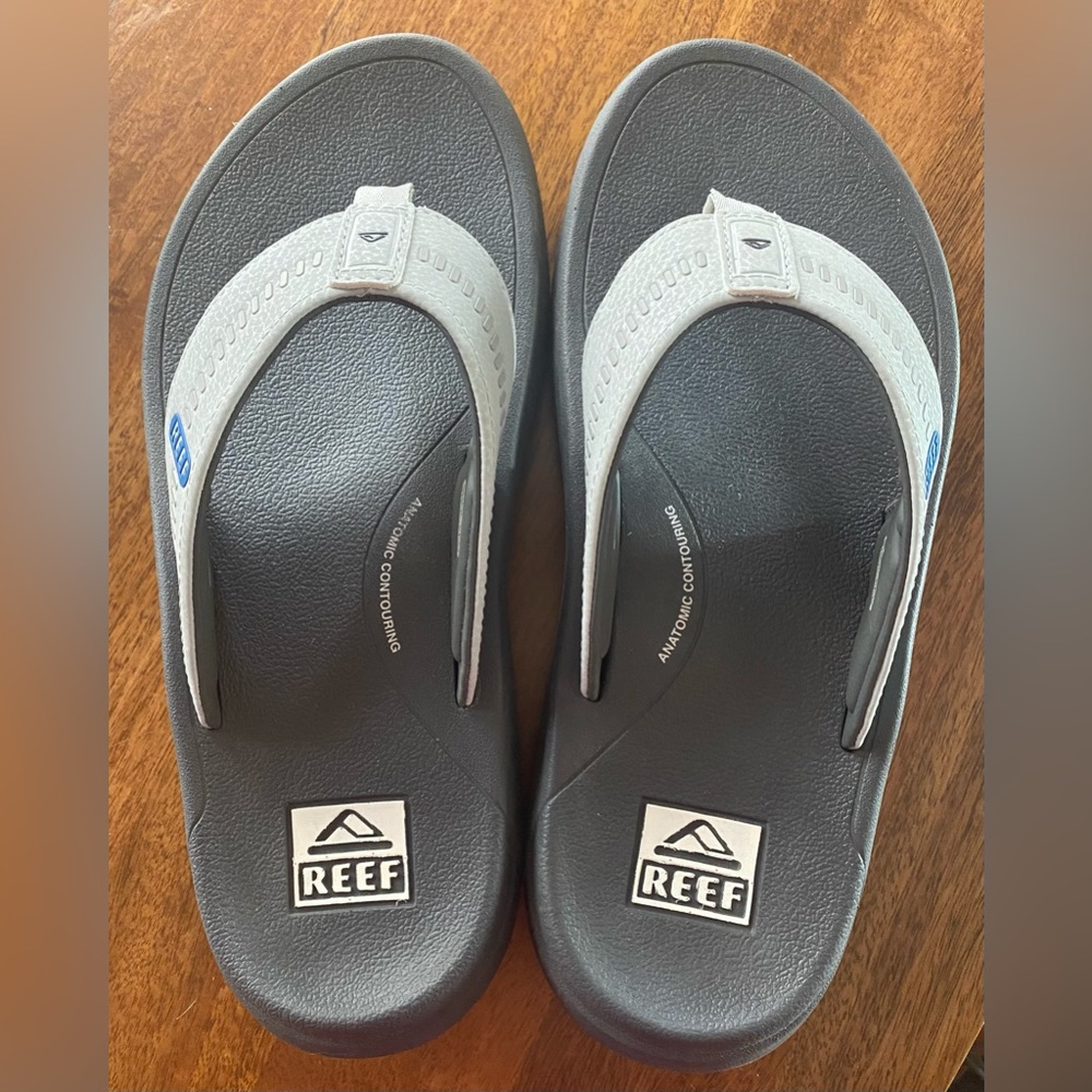 Reef Men's Swellsole Cruiser Flip-Flop (Grey/Light Grey/Blue) - Gently Used